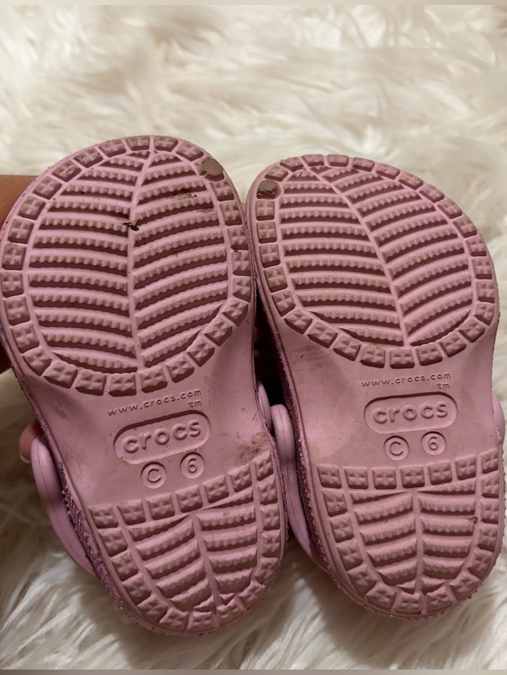 Crocs baby pink sparkle sandals size 6 - Picture 3 of 4